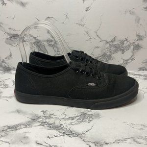 Vans Authentic Lo Pro Sneakers Womens 7 All Black Canvas Low Top Lace Up Shoes